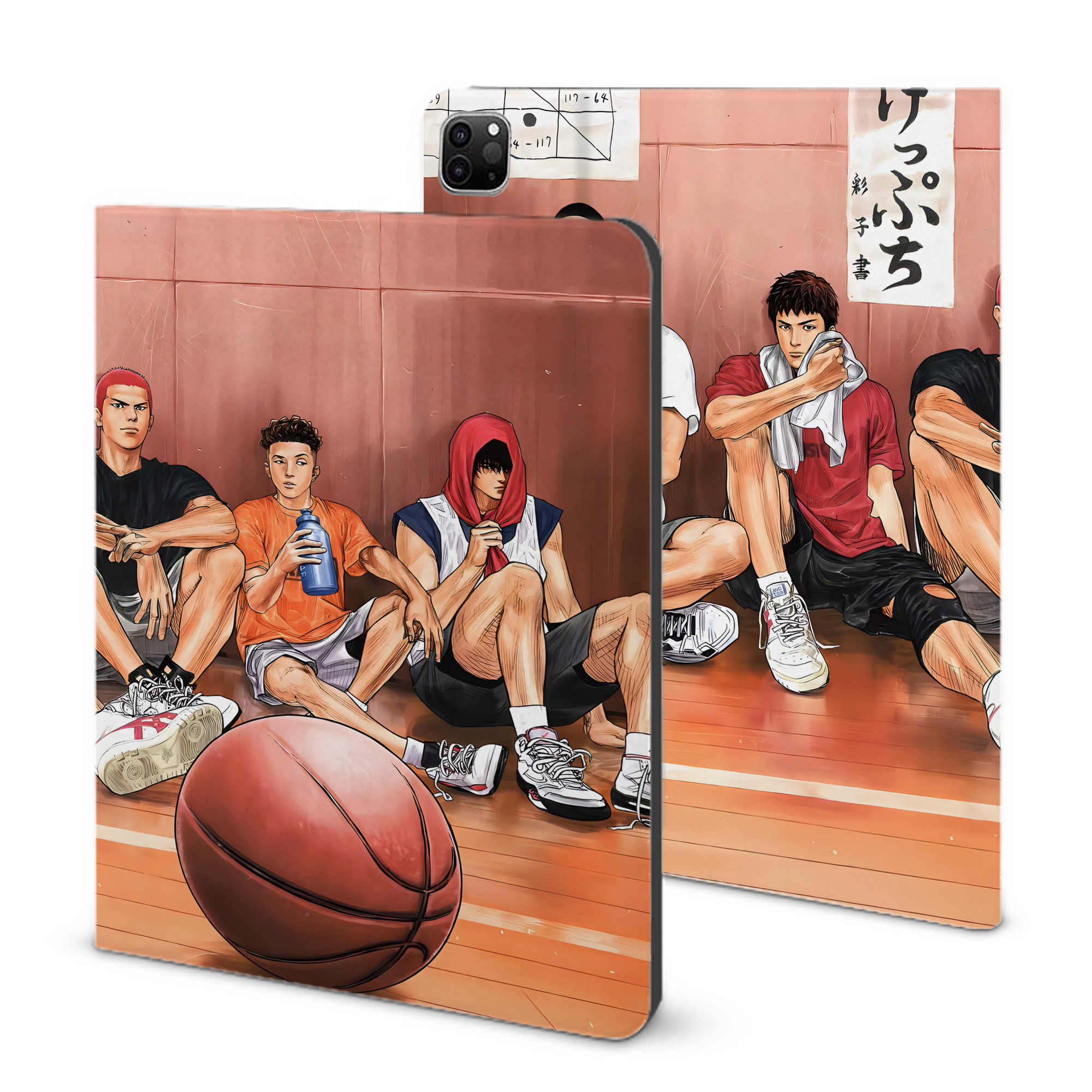 （画像用） SLAM DUNK／スラムダンク IPad ケース ブック型 PUレザー TPU 耐衝撃 軽量 薄型 ペン収納なし 全面保護 IPad 各モデル対応